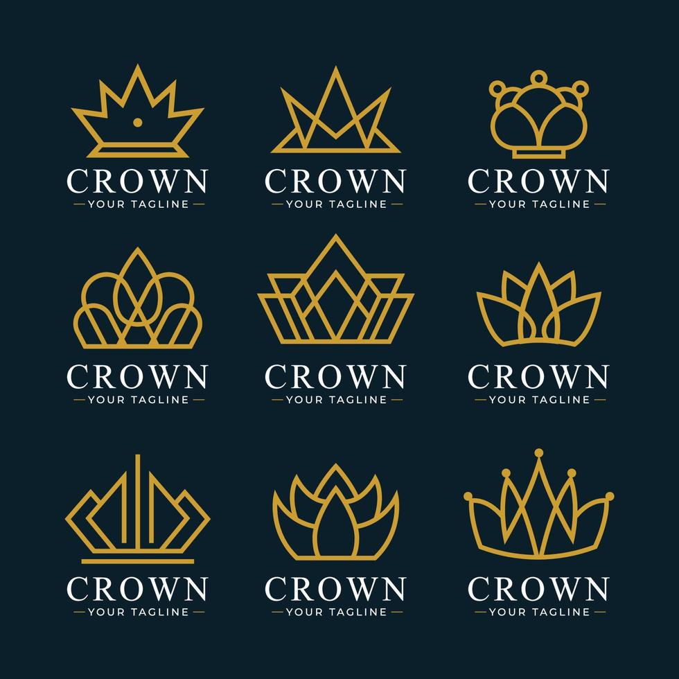 modello logo corona crown vettore