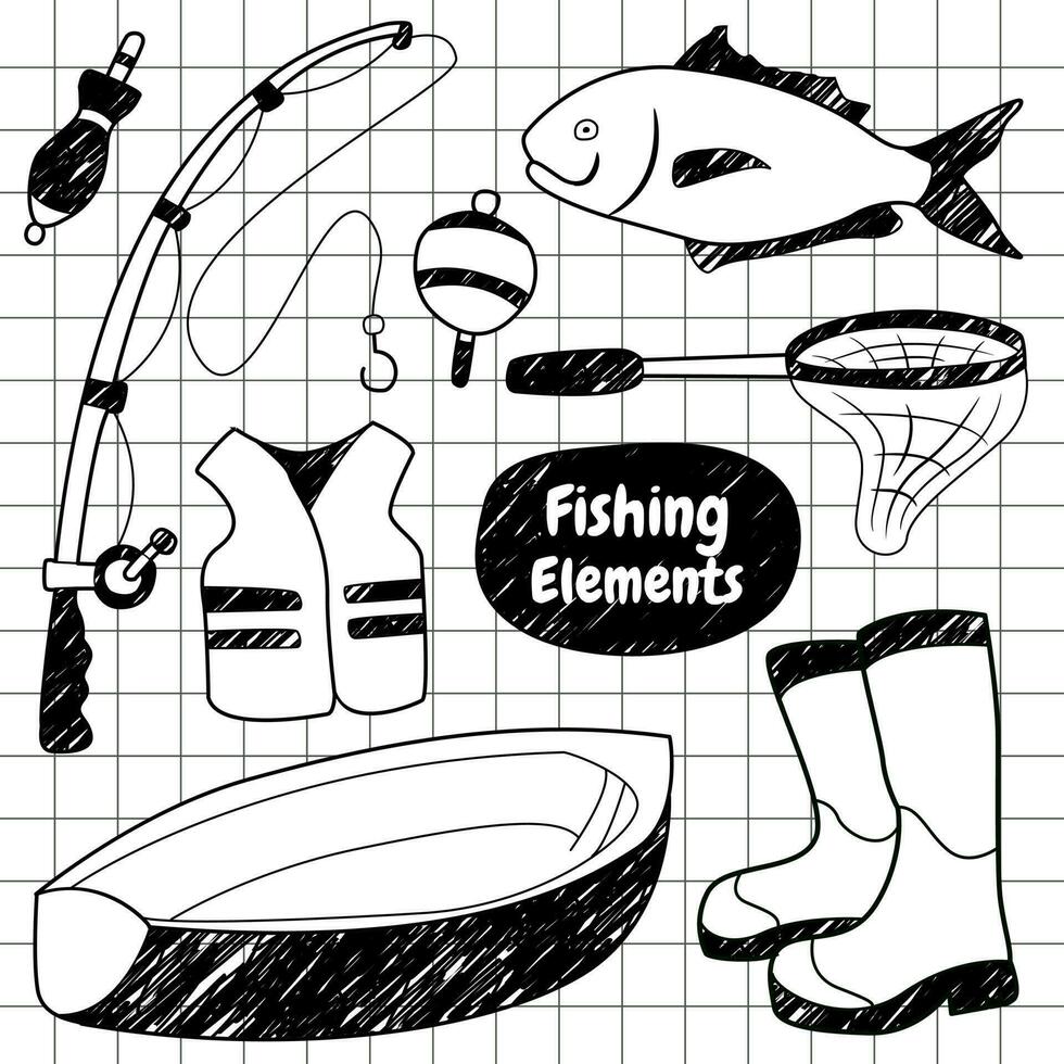 vettore di attrezzatura da pesca