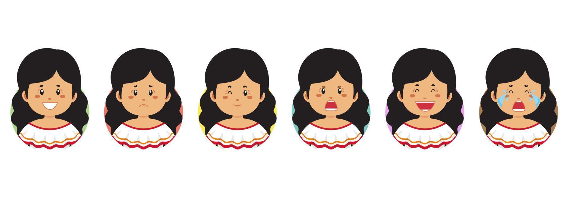 avatar venezuela con varie espressioni vettore