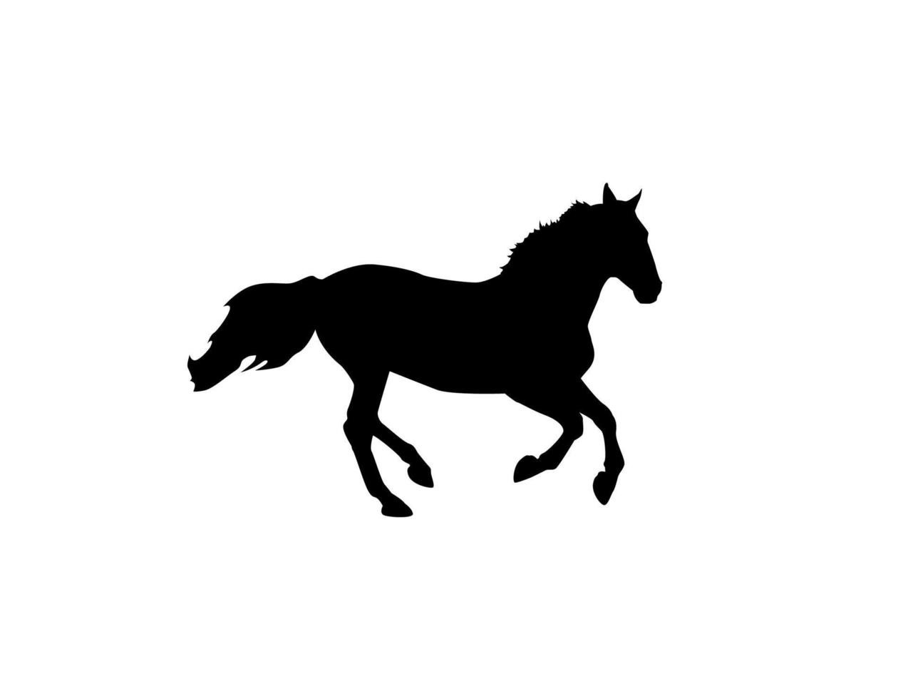 sagoma di un cavallo su sfondo bianco. illustrazione di disegno vettoriale di clipart animali.