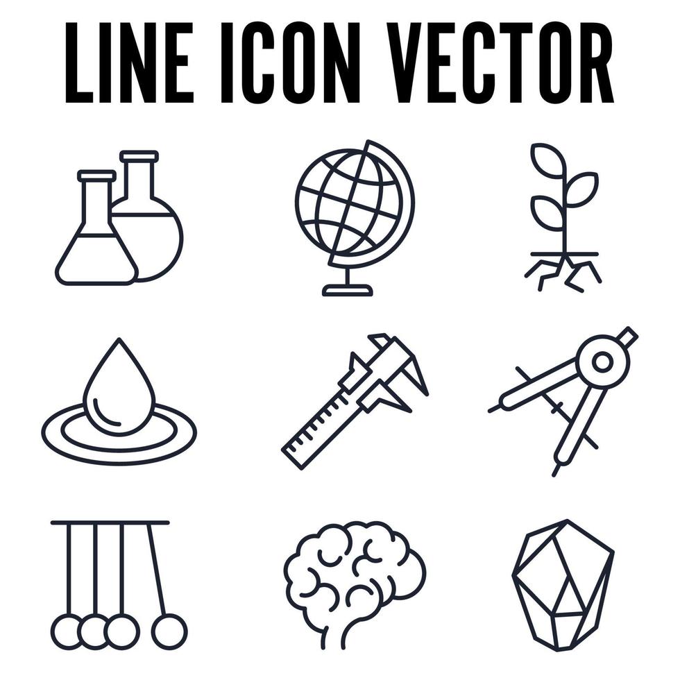 modello di simbolo dell'icona del set di scienze per l'illustrazione vettoriale del logo della raccolta di grafica e web design