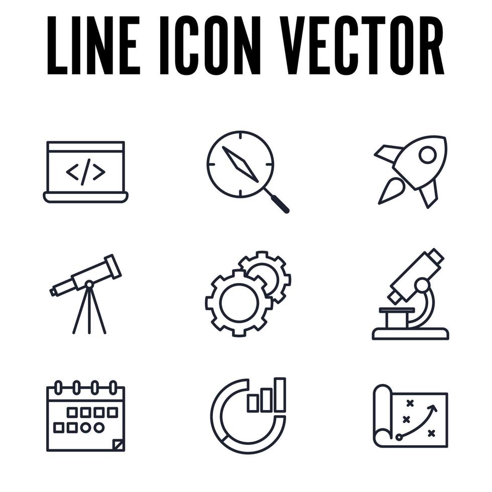 progetto di avvio e set di sviluppo icona simbolo modello per grafica e web design raccolta logo illustrazione vettoriale