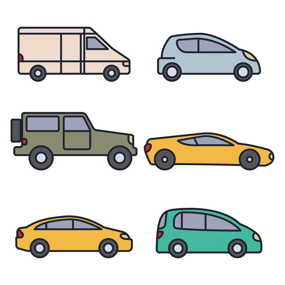 modello di simbolo dell'icona del set di trasporto auto per l'illustrazione vettoriale del logo della raccolta di grafica e web design