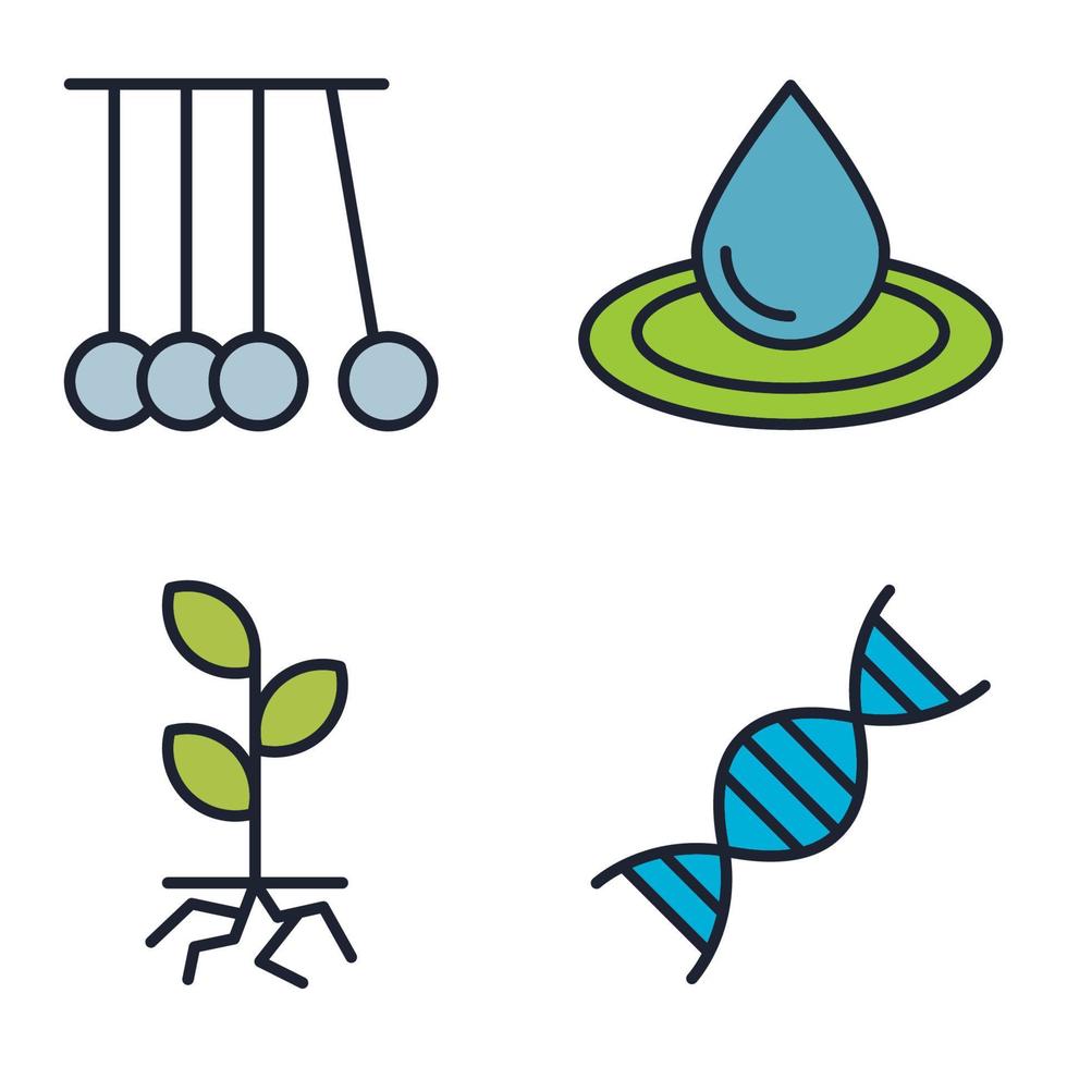 modello di simbolo dell'icona del set di scienze per l'illustrazione vettoriale del logo della raccolta di grafica e web design