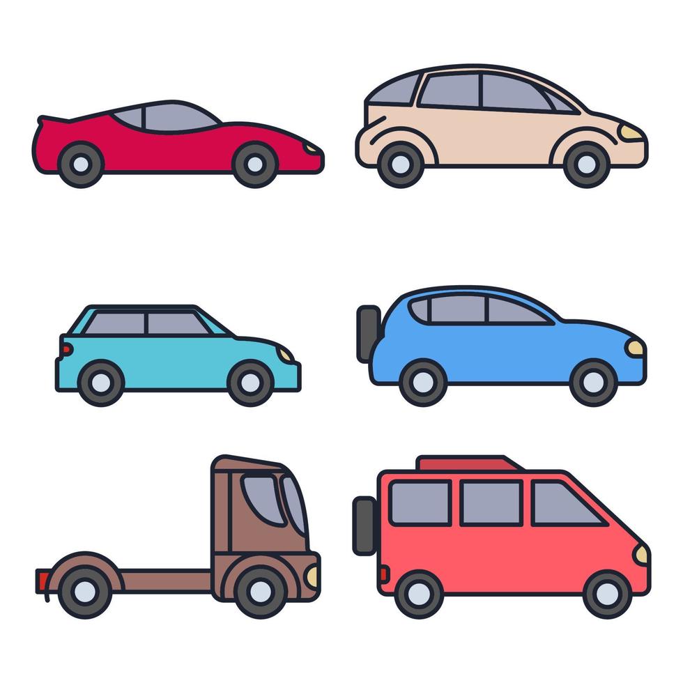 modello di simbolo dell'icona del set di trasporto auto per l'illustrazione vettoriale del logo della raccolta di grafica e web design