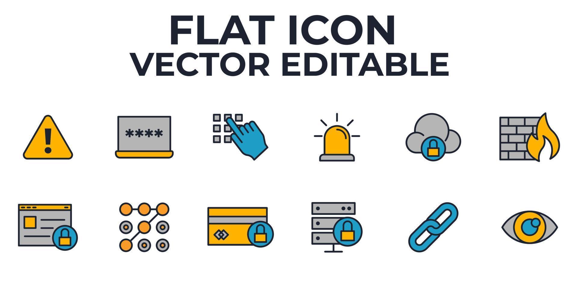 gli elementi di protezione e sicurezza impostano il modello di simbolo dell'icona per l'illustrazione vettoriale del logo della raccolta di grafica e web design