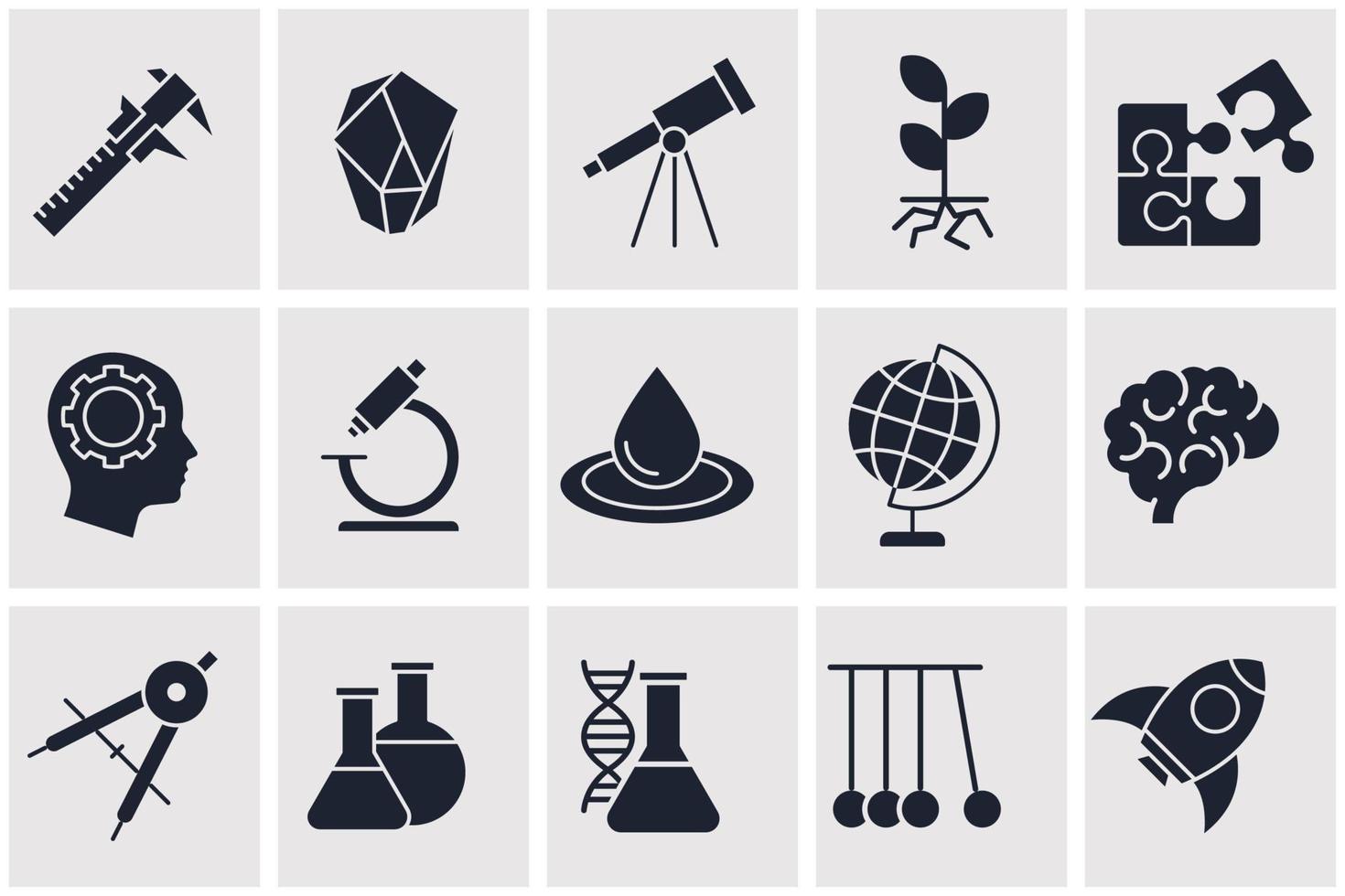 modello di simbolo dell'icona del set di scienze per l'illustrazione vettoriale del logo della raccolta di grafica e web design