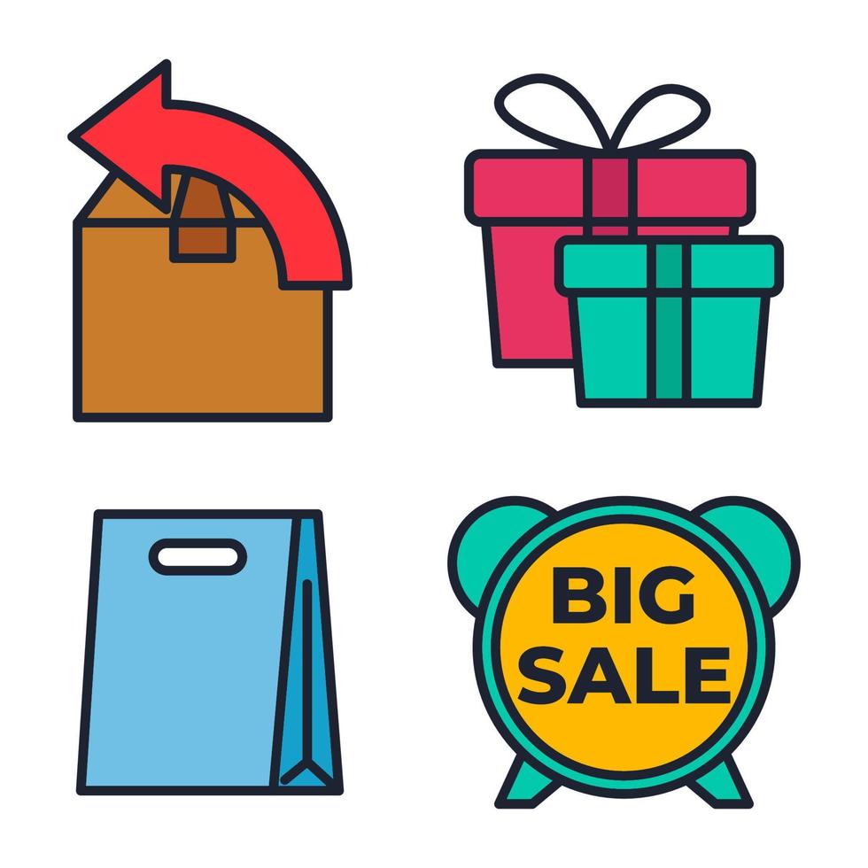 venerdì nero grande vendita set icona simbolo modello per grafica e web design collezione logo illustrazione vettoriale