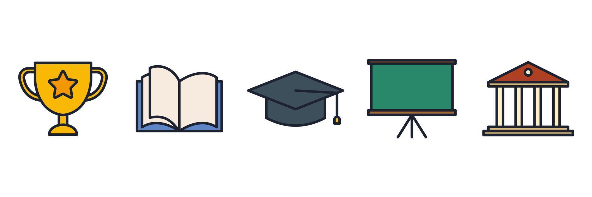 istruzione set icona simbolo modello per grafica e web design raccolta logo illustrazione vettoriale