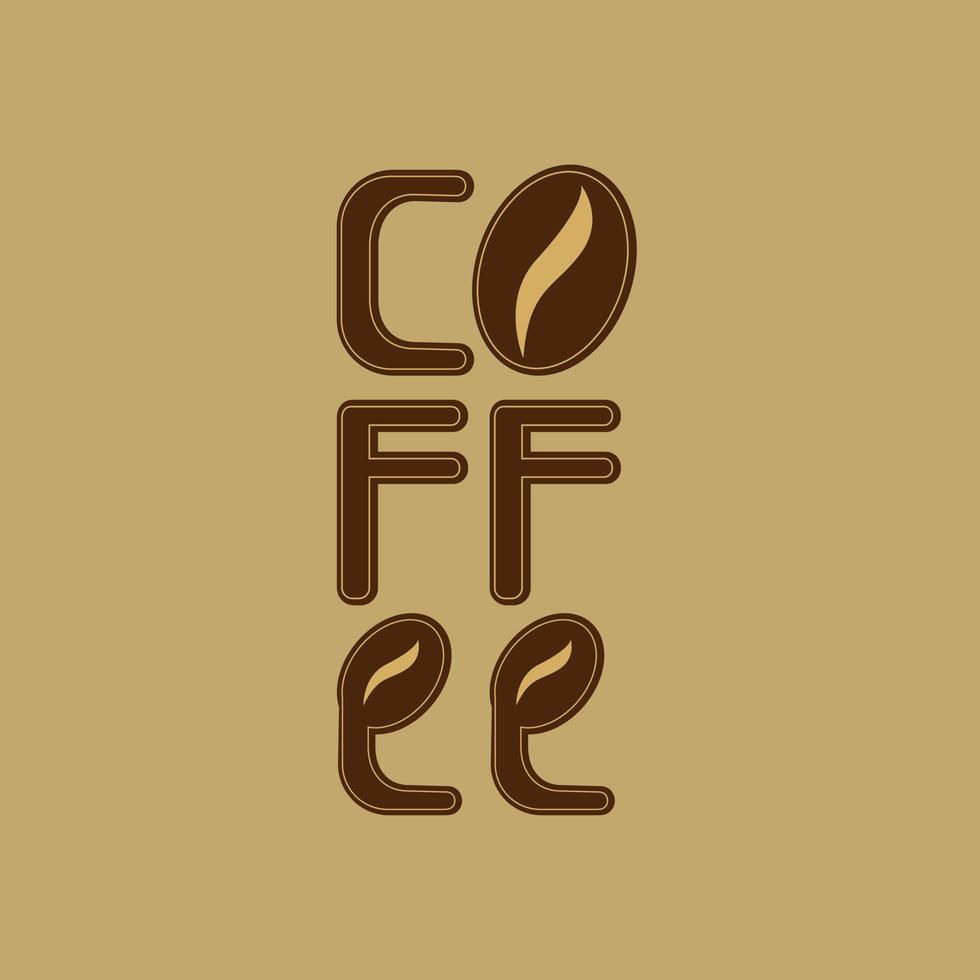 logotipo di caffè con chicco di caffè per caffè vettore