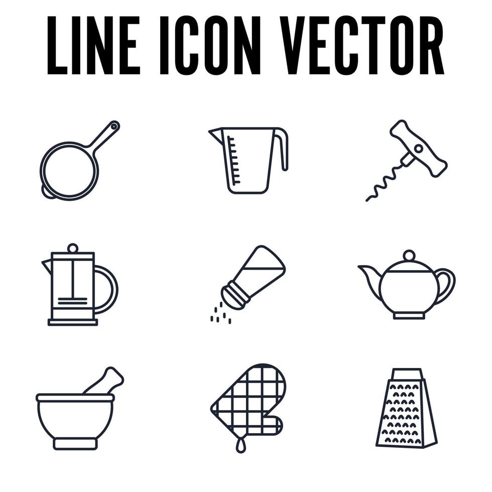 cucina e set da cucina icona simbolo modello per grafica e web design collezione logo illustrazione vettoriale