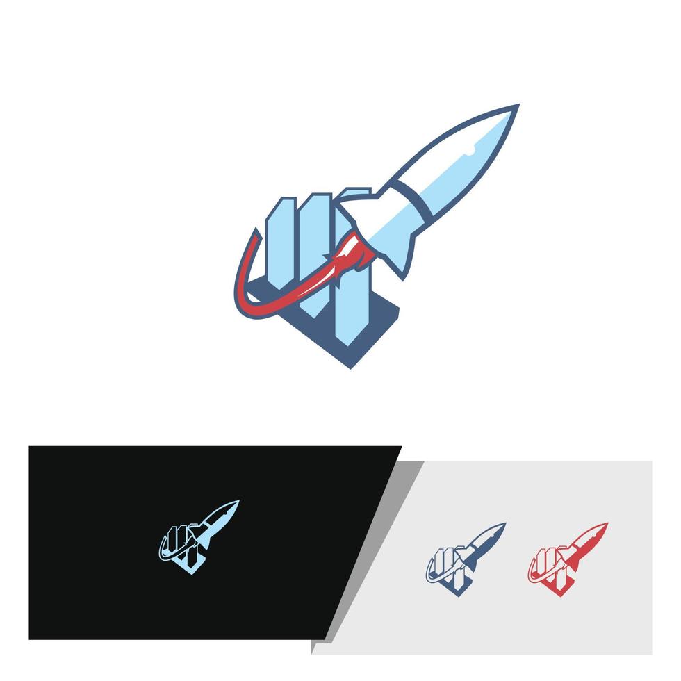 logo di marketing di vendita di razzi creativi vettore