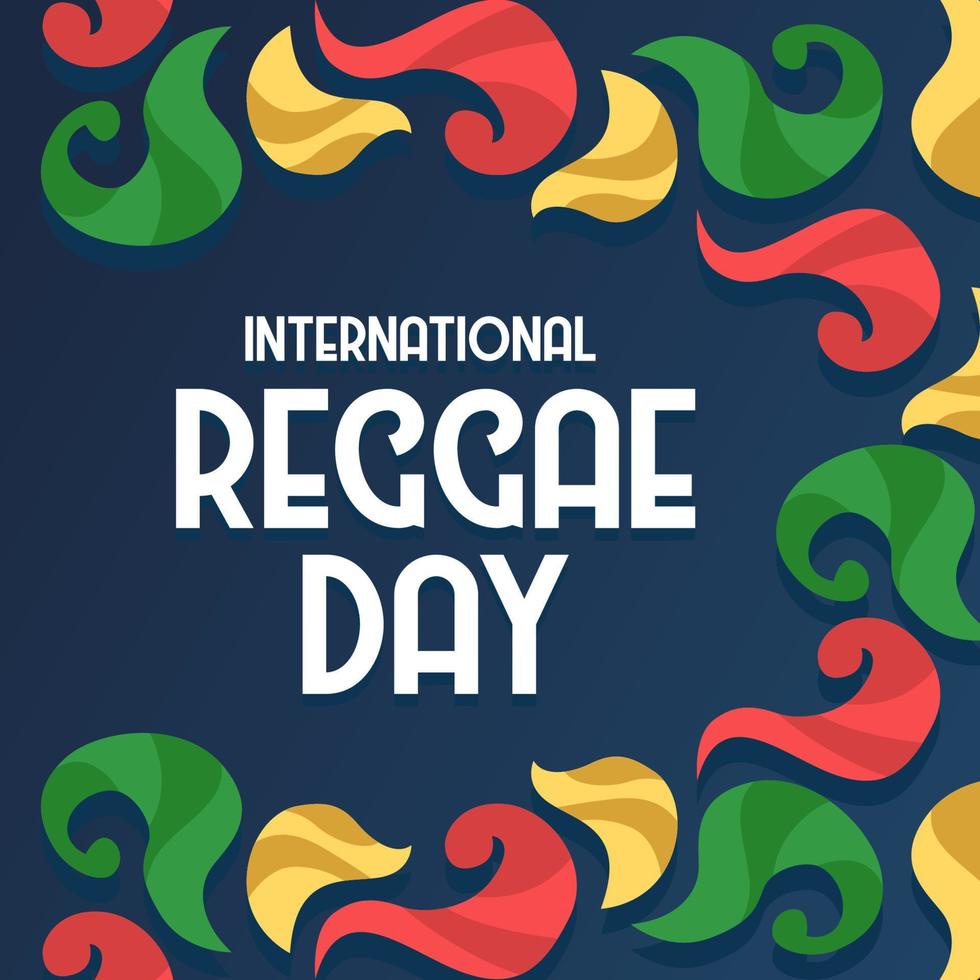 vettore del giorno del reggae. modello di illustrazione per le vacanze in tutto il mondo. eventi celebrativi di festival in tutto il mondo. adatto per copertina, rivista, poster, abbigliamento, merchandising, banner, volantino. vettore eps 10.