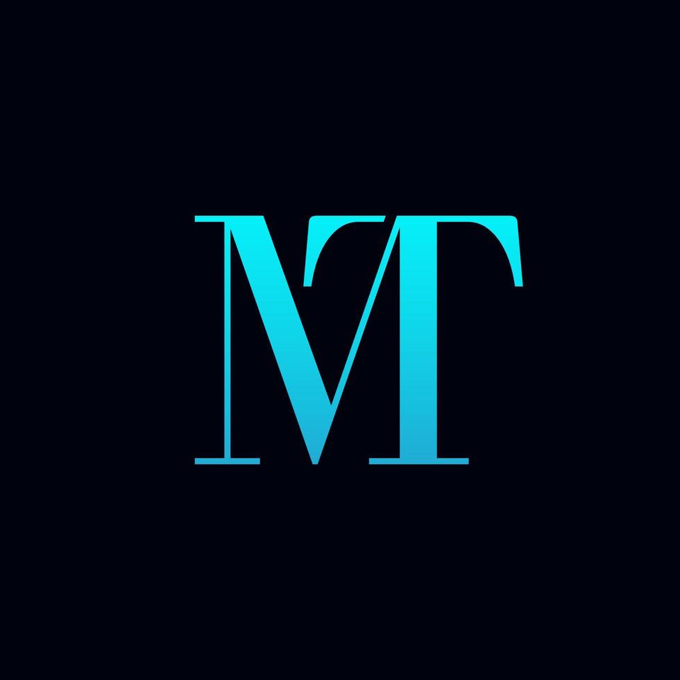 design moderno dell'illustrazione del logo della lettera mt vettore