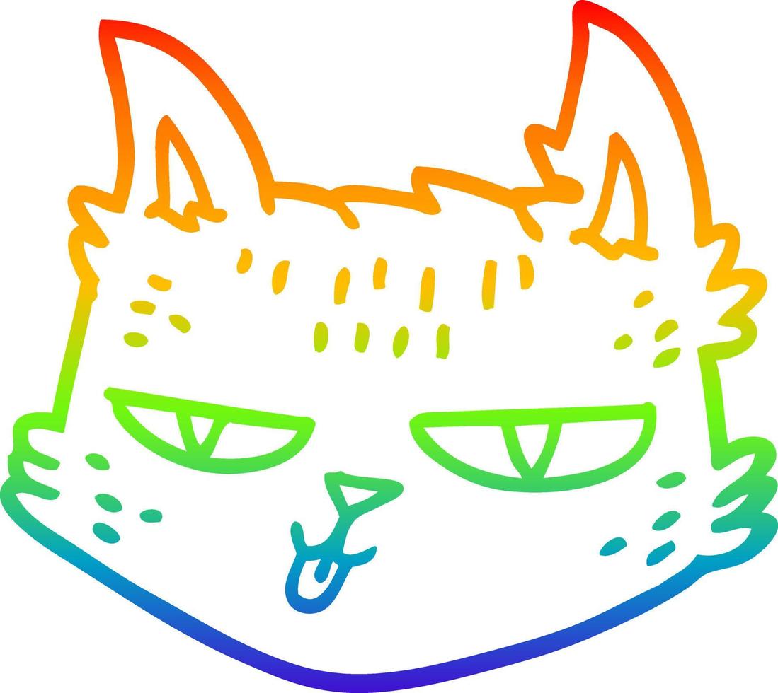 arcobaleno gradiente linea disegno divertente cartone animato gatto vettore