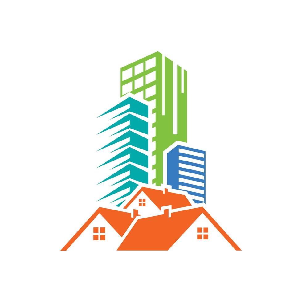 vettore del modello di progettazione dell'icona del logo immobiliare