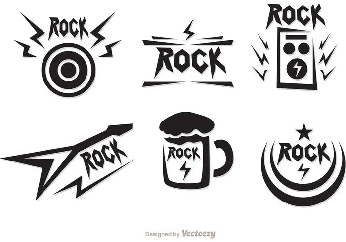 Pacchetto di simboli di musica rock vettore