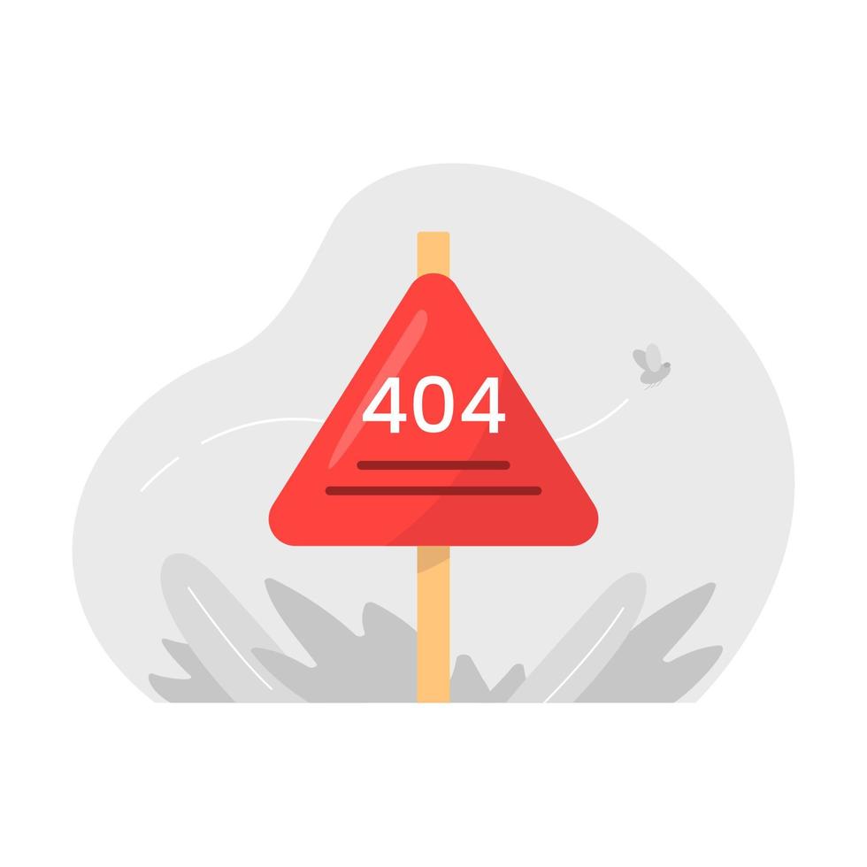 non trovato, 404 errore pagina concetto illustrazione design piatto vettore eps10. elemento grafico moderno per pagina di destinazione, interfaccia utente vuota, infografica, icona
