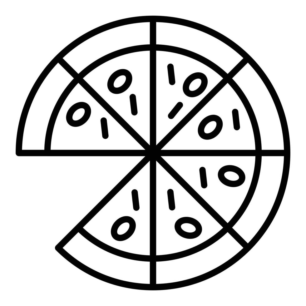 stile icona pizza vettore