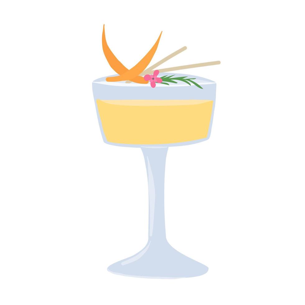 bicchiere con un cocktail. illustrazione di cocktail per menu, caffè, ristoranti. vettore