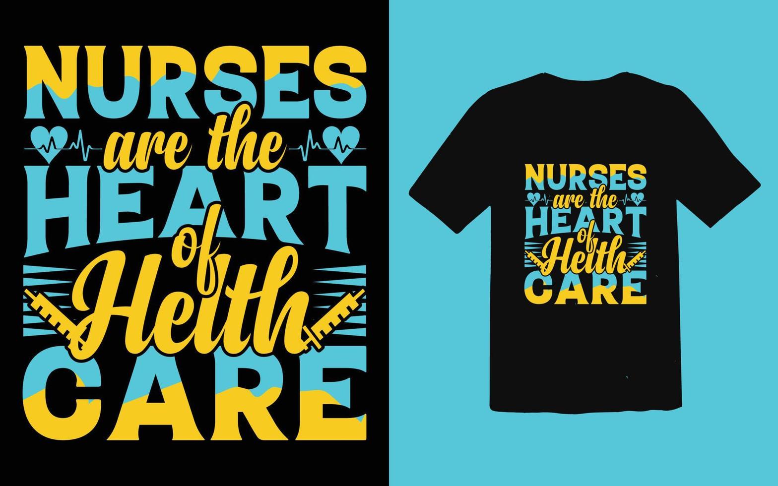 design alla moda della maglietta dell'infermiera di tipografia vettore