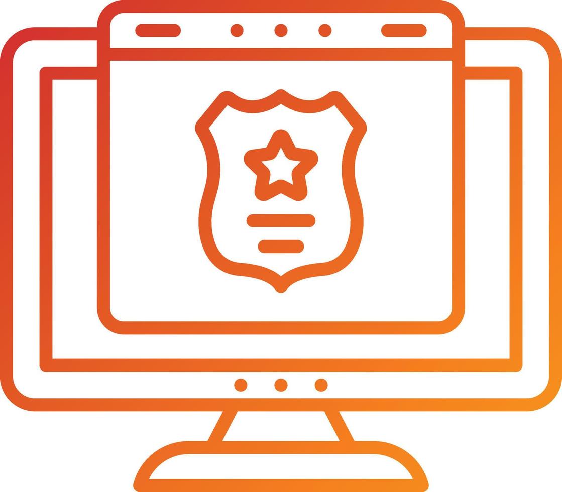 stile icona della polizia online vettore