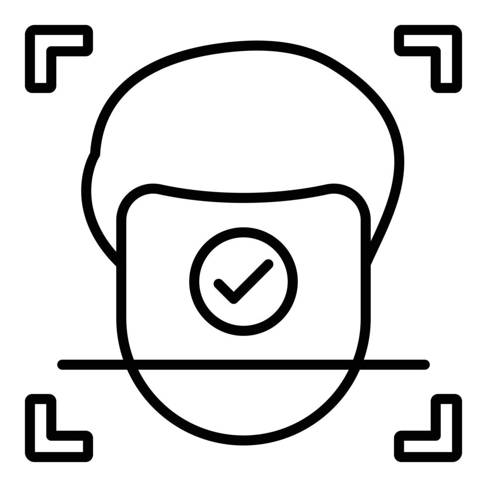 stile icona scanner facciale vettore