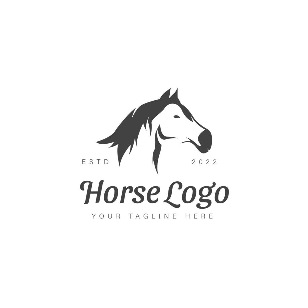 illustrazione dell'icona del design del logo del cavallo vettore