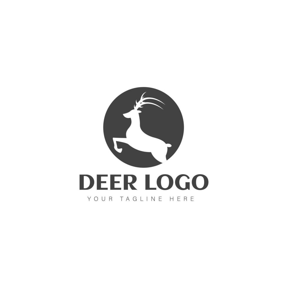 cervo con cerchio isolato logo design illustrazione icona vettore