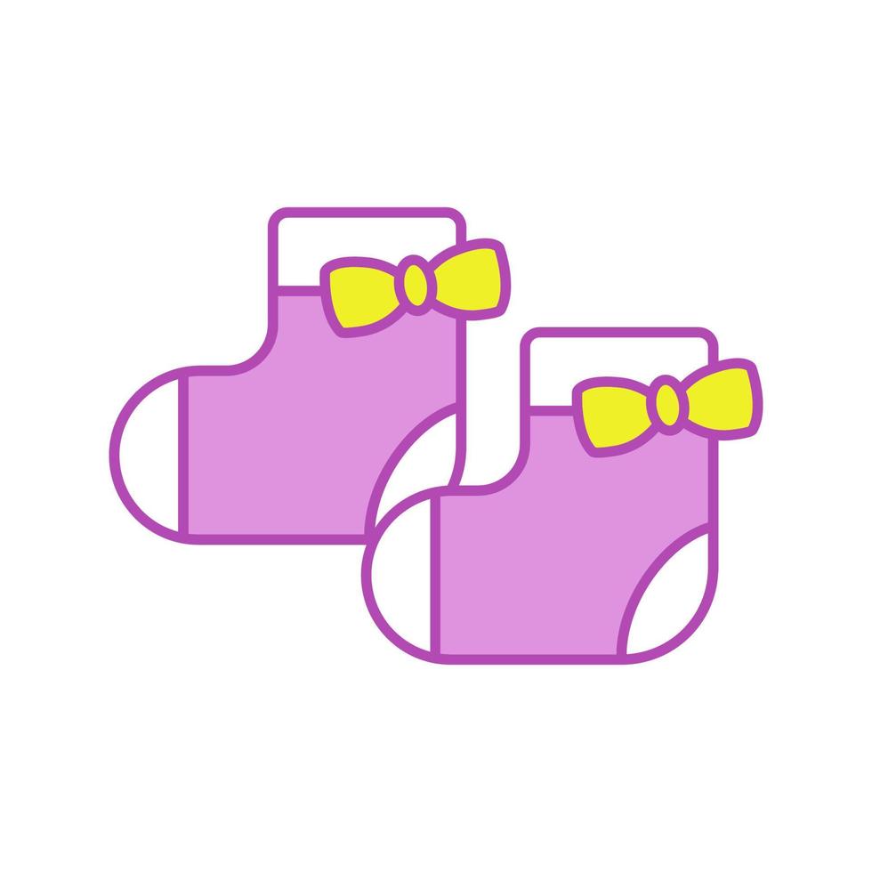 icona del colore dei calzini della neonata. illustrazione vettoriale isolata