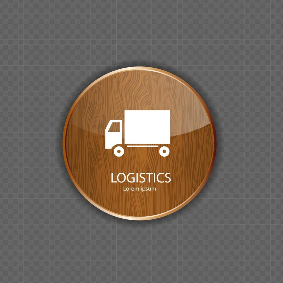 icone delle applicazioni logistiche in legno vettore