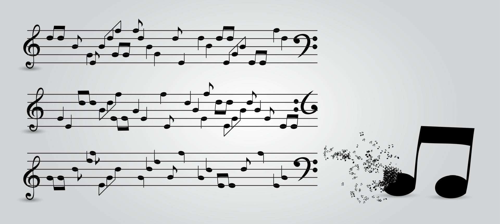 sfondo astratto di note musicali. illustrazione vettoriale