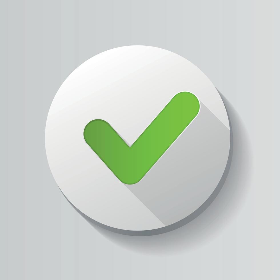 segno di spunta verde icona pulsante illustrazione vettoriale eps10