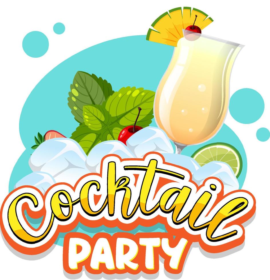 un testo di banner per cocktail party vettore