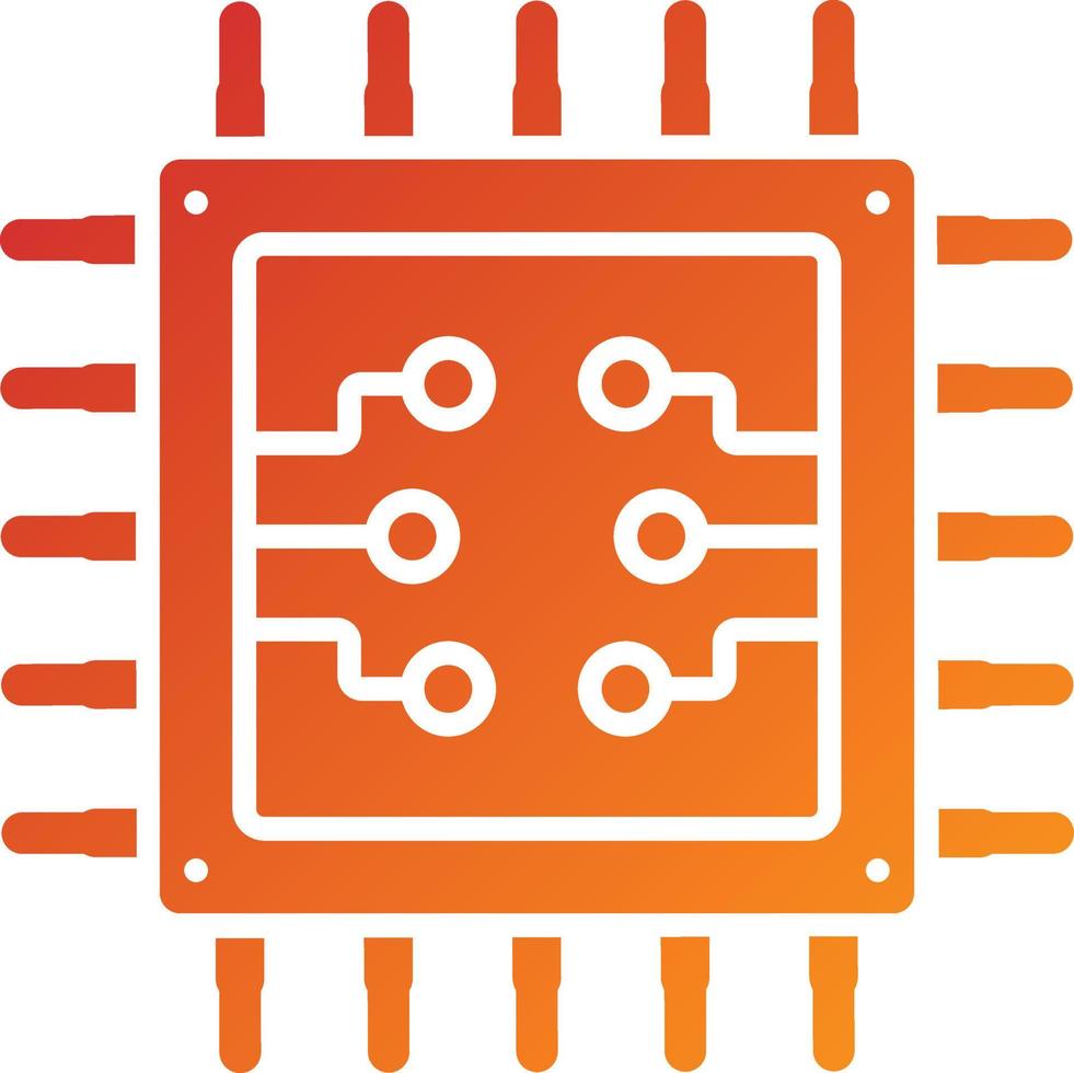 stile icona processore cpu vettore