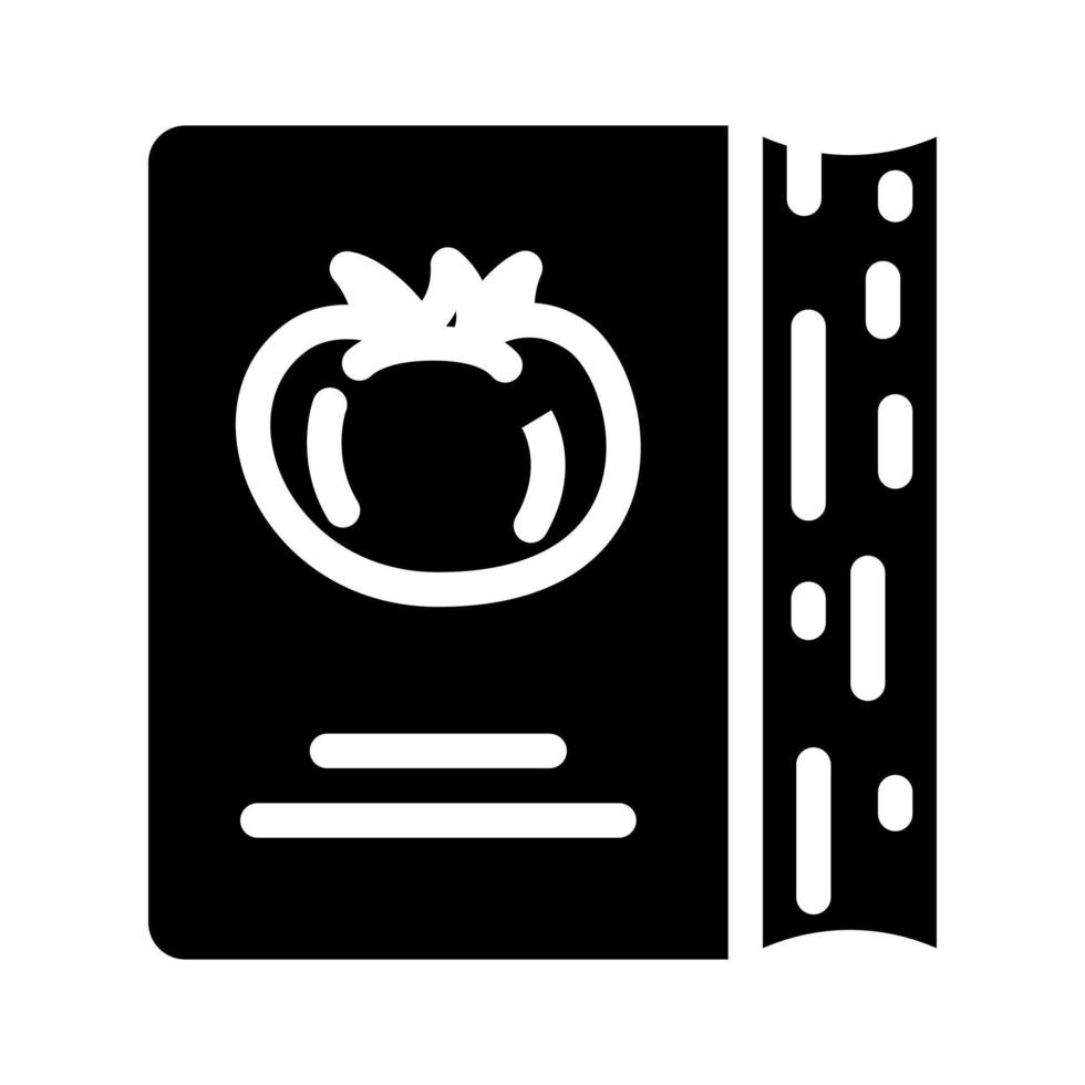 libro delle ricevute per la cottura del piatto dall'illustrazione del vettore dell'icona del glifo dell'ingrediente del pomodoro