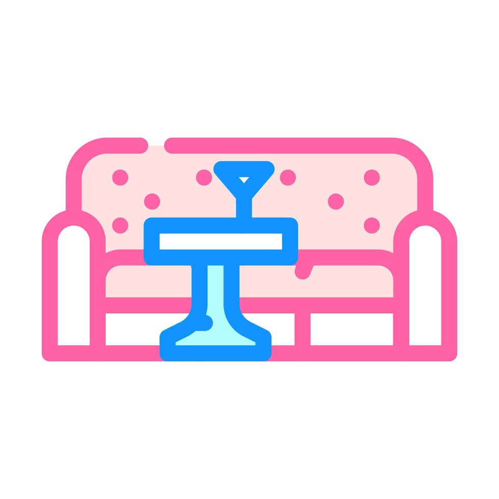 icona del colore dell'area lounge illustrazione vettoriale piatta