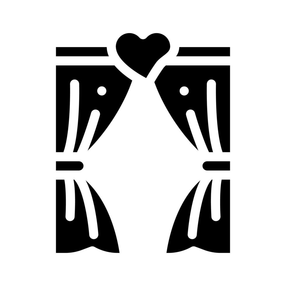arco per gli amanti nell'illustrazione vettoriale dell'icona del glifo del giorno del matrimonio