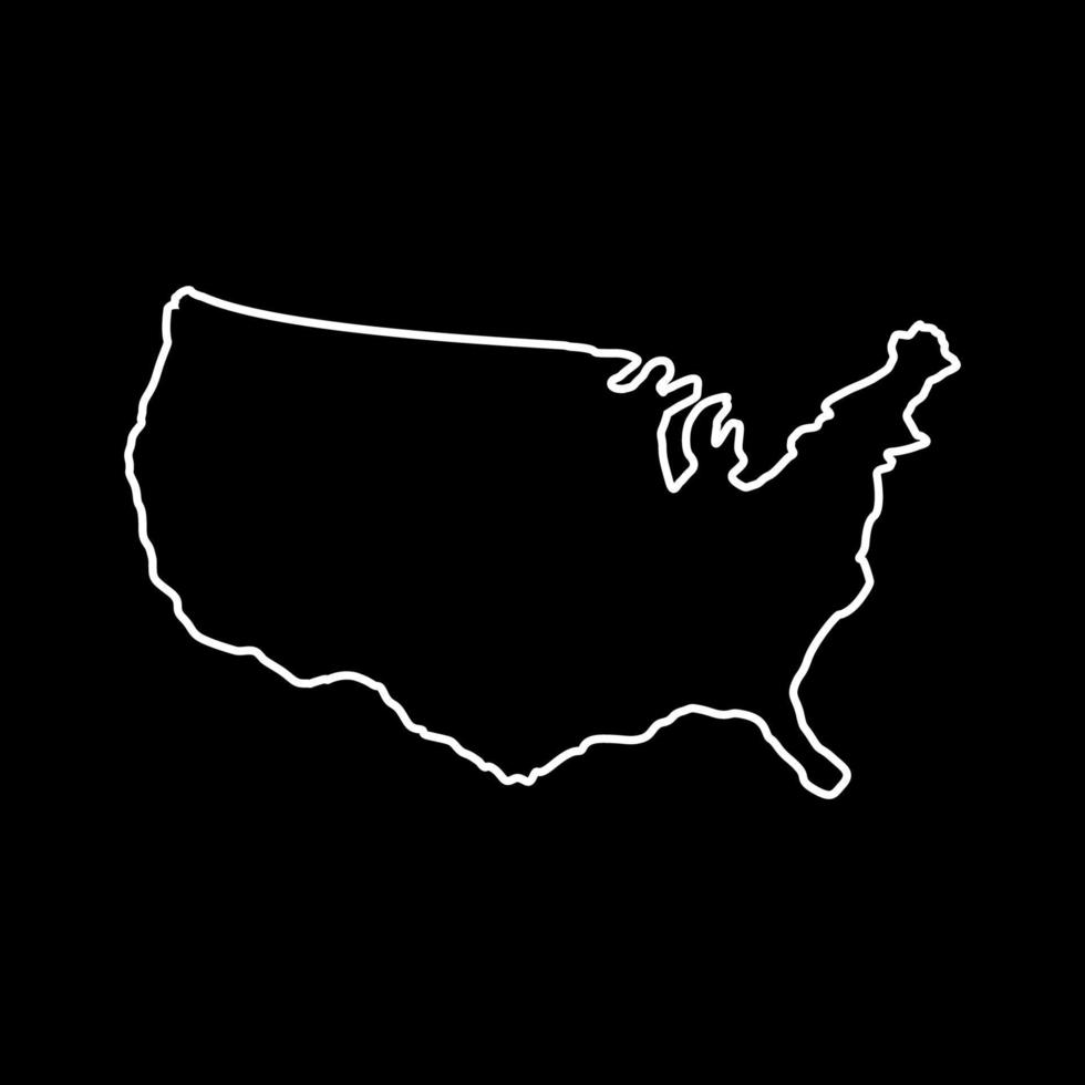 mappa degli stati uniti illustrata su sfondo bianco vettore