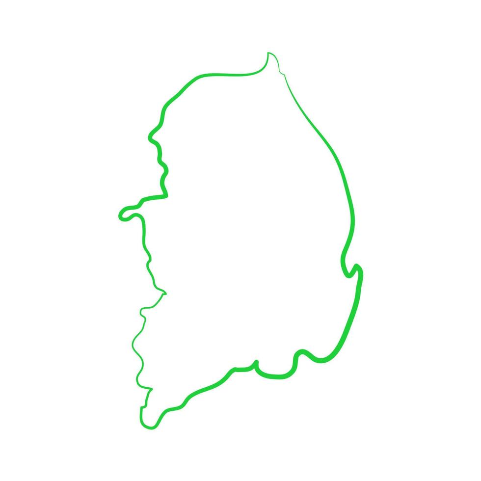 mappa della corea del sud illustrata su sfondo bianco vettore