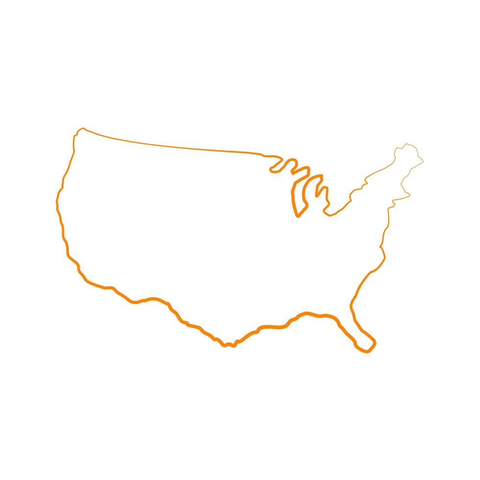 mappa degli stati uniti illustrata su sfondo bianco vettore