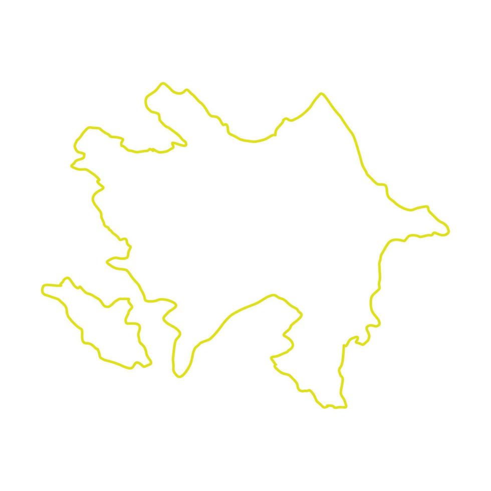 mappa dell'azerbaigian illustrata su sfondo bianco vettore