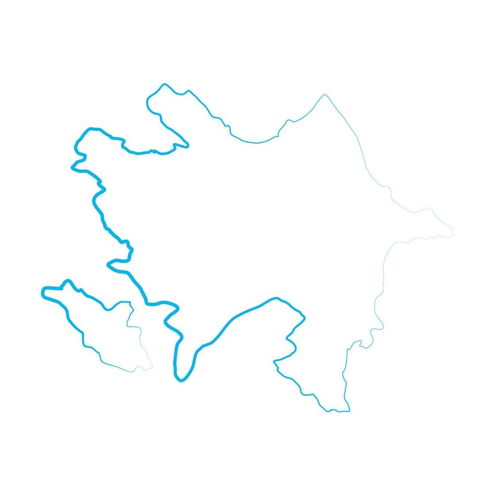mappa dell'azerbaigian illustrata su sfondo bianco vettore