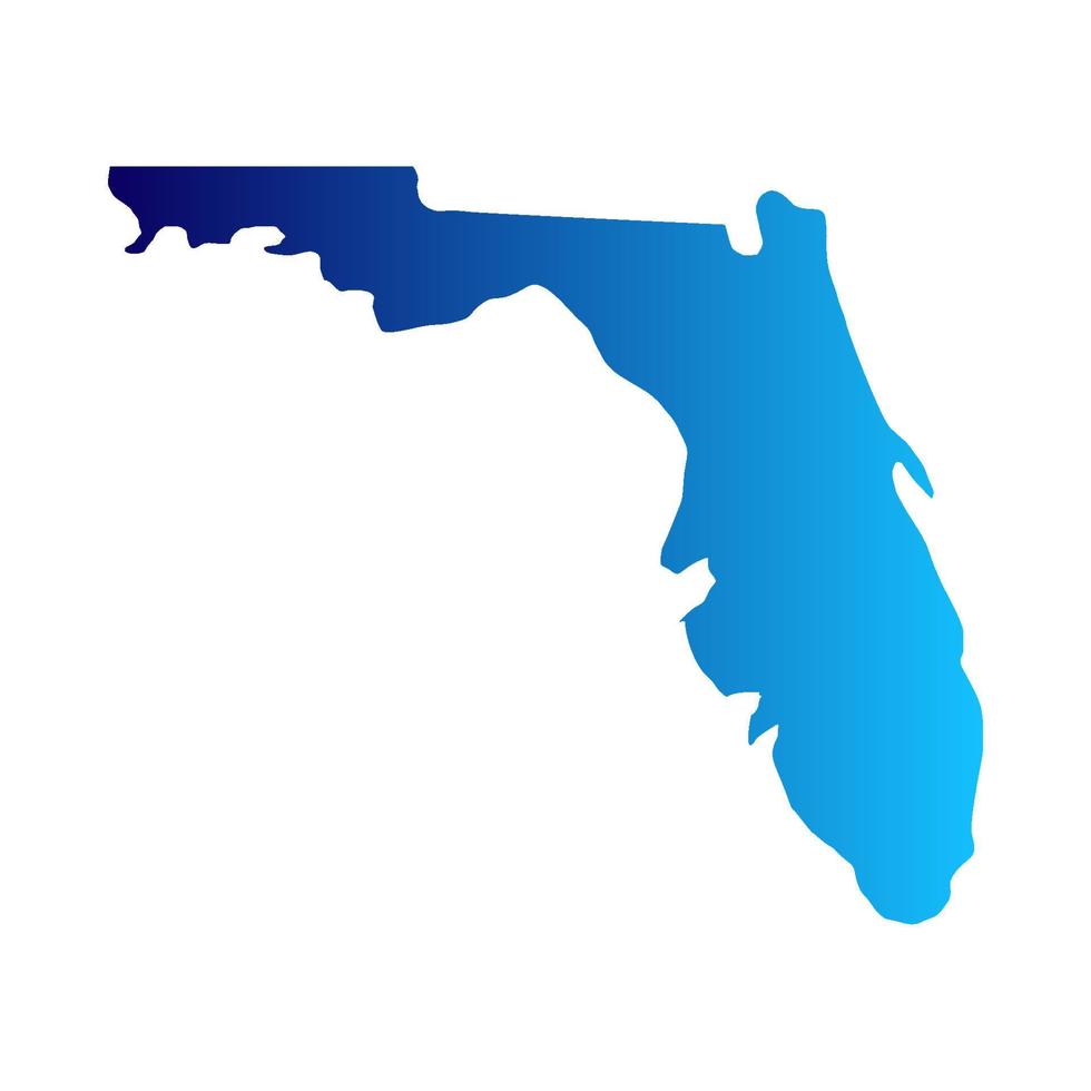 mappa della florida illustrata su sfondo bianco vettore