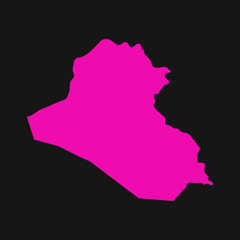 Mappa dell'Iraq illustrata su sfondo bianco vettore