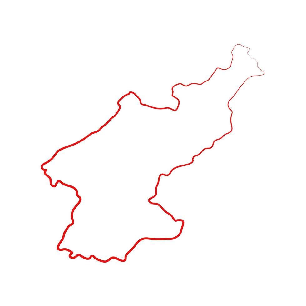 mappa della corea del nord illustrata su sfondo bianco vettore