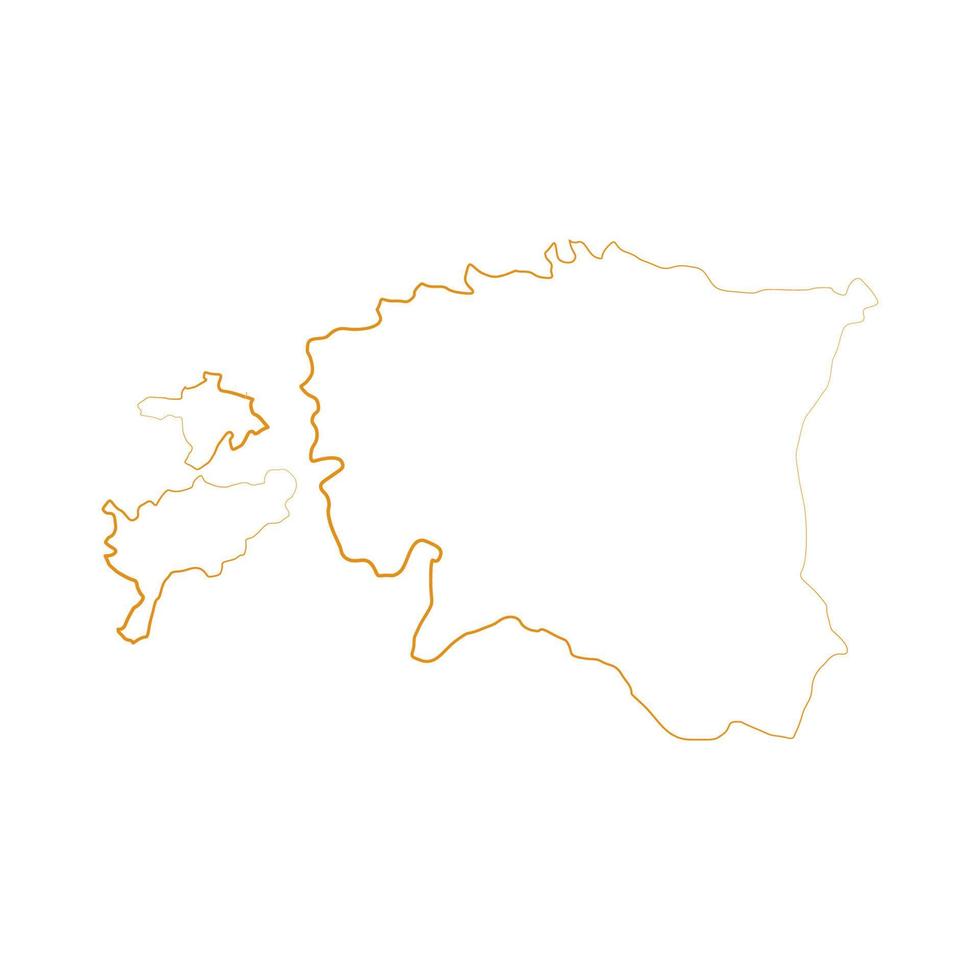 mappa dell'estonia illustrata su sfondo bianco vettore