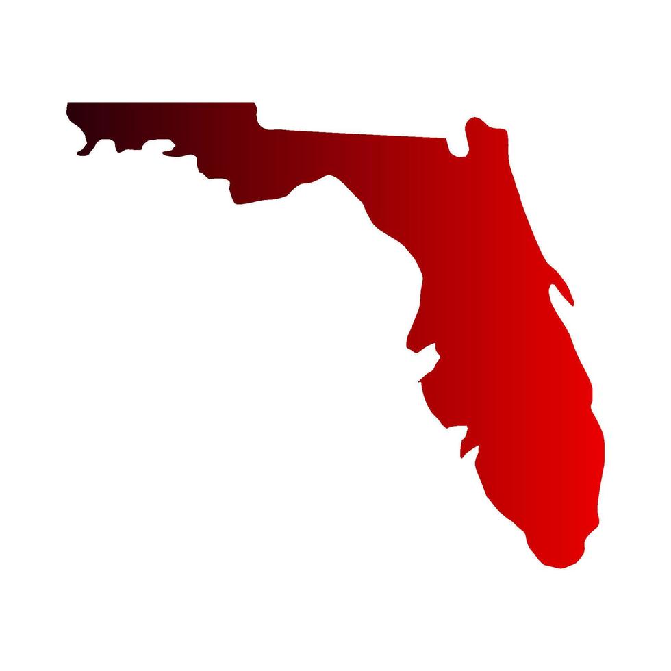 mappa della florida illustrata su sfondo bianco vettore