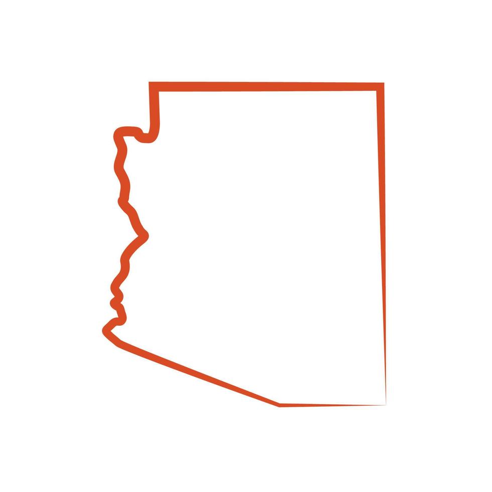 mappa dell'arizona illustrata su sfondo bianco vettore