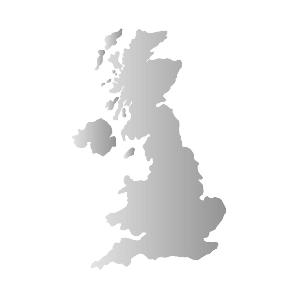 mappa della Gran Bretagna illustrata su sfondo bianco vettore